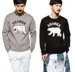 新品タグ付❗️【Alaska】アニマル柄/ニット/セーター◆Ｌ◆グレー