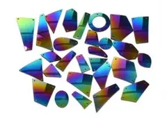 【40枚】アクリル　ミラーパーツ　レインボー