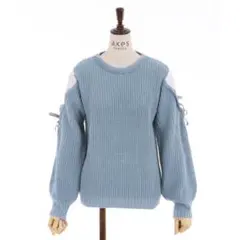 【新品】axes femme 袖レースアップデザインニット