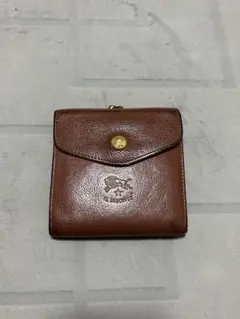 イルビゾンテ ILBISONTE がま口 二つ折り財布 ブラウン レザー 革