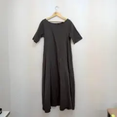 RagOut ラグアウト コットン 半袖 ワンピース ダークグレー MP