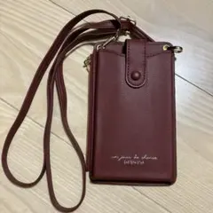 スマホショルダーバッグ ボルドー