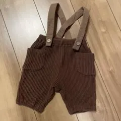 アプレレクール　ブラウン サスペンダー付きショートパンツ 70 オーバーオール