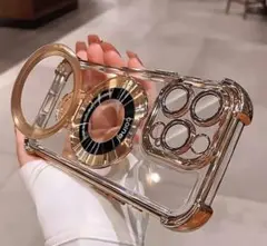 iPhone用クリアケース リング付き