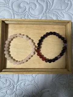 天然石 数珠ブレスレット 2本セット