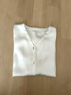 UNITED ARROWS ホワイト 半袖 Vネック シャツ