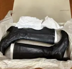 アンタイトル（24.5）ロングブーツ　サイドジップ　黒　本革