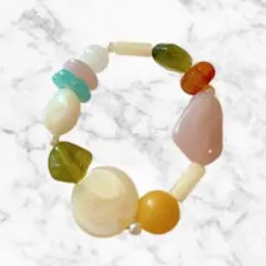 カラフル天然石ビーズブレスレット