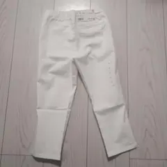【新品未使用！】ユニクロ イージークロップドパンツ 白 Sサイズ キッズ☆