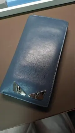 FENDI 青 レザー 長財布