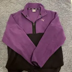 Puma フリースジャケット 紫 黒 ハーフジップ