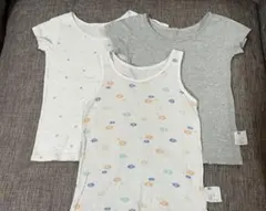 ユニクロ 100cm コットンフライスインナー 半袖 肌着 100 コットン