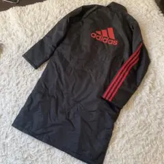 美品アディダス　adidas 裏ボア　ベンチコート 150 黒/赤