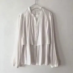 ★シップス　ships★とろみブラウス　シャツ38 入学式卒業式　ホワイト