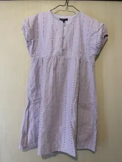 BEAMS mini 半袖 ブラウス 130cm パープル 刺繍のサムネイル