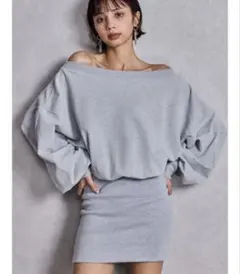 GYDA GGドッキングオフショルスウェットワンピース