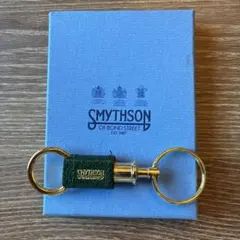 SMYTHSON グリーンレザー キーホルダー