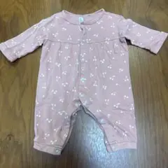 さくらんぼ柄ピンク色ロンパース 70cm 綿100%
