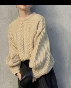 select MOCA ヘリンボーンドルマンオーバーニット