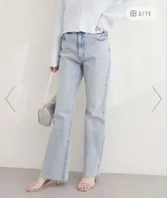 セルフカットストレートデニムフレアパンツのサムネイル