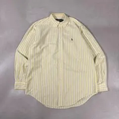 ラルフローレン ボタンダウンシャツ ストライプ イエロー CLASSIC FIT