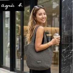 ✨未使用✨アニエスベー agnes b. ラフィアトートバッグ 黒 夏素材 カゴ