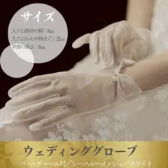 結婚式　ウェディンググローブ　シースルー　レース　パール　手袋