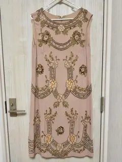 GRACE CONTINENTAL ビーズ刺繍ノースリーワンピース