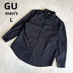 【ジーユー】ブロードリラックスフィットシャツ ブラック 長袖 M 人気 極美品