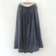 ネストローブ nest robeリネングレー フレアロングスカート nest Robe リネンフレアブレーシススカート - メルカリ