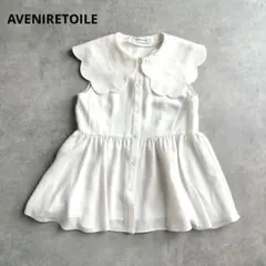 44%OFF】Aveniretoile ジャガードフリルノースリーブブラウス - メルカリ