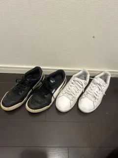 【PUMA 2足セット】プーマ スニーカー 黒(25cm) & 白(24cm)