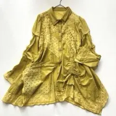【ぴーち様専用】エイココンドウ　レース切替 アシンメトリーシャツチュニックのサムネイル