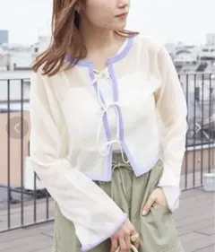 【新品未使用】w closet 前後2way シアーショートカーディガンのサムネイル