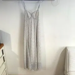 ホワイト 花柄 キャミワンピース F NICE CLAUP