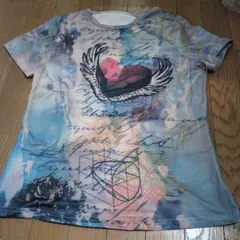 ハート＆ウィング柄 半袖カットソーのサムネイル