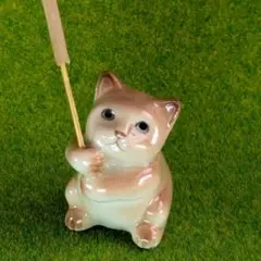 お香立て　猫　陶器