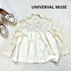 【ユニバーバルミューズ】FREE レース長袖ブラウス シャツ　透け感　⭐︎