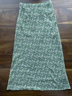 美品　フリークスストア　花柄　スカート　グリーン　ラップスカート