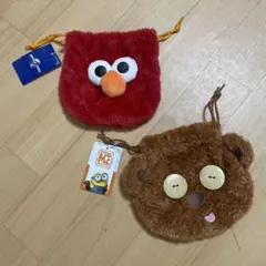 USJ ミニオン ティム エルモ 巾着 ポーチ 2点セット 未使用