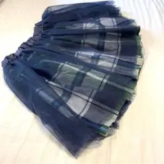 お値下可　familiar フレアスカート チェック リバーシブル 110