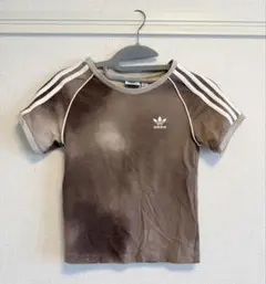 adidas アディダス 3ストライプス Tシャツ ブラウン 2XS 半袖のサムネイル