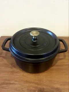 STAUB ストウブ ラ・ココット 20cm ブラック 両手鍋 真鍮ノブ - メルカリ