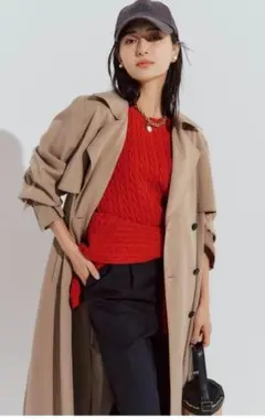 新品 Apuweiser-riche ベルテッドトレンチコート キャメルベージュ