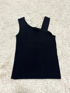 GU リブ編み ブラック タンクトップ