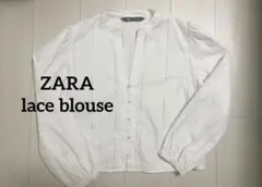 ZARA コットンレースブラウス ホワイト
