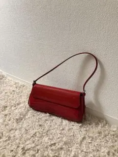 エナメル調 レッド ハンドバッグ ミニバッグ