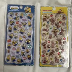 おさるのジョージ　ミニオン　プチドロップステッカー