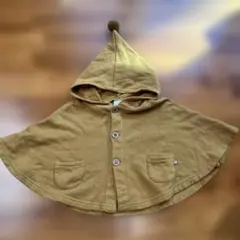 フード付きブラウンポンチョ 70-80cm