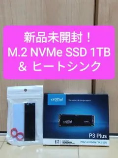 【新品 M.2 NVMe】Crucial P3 Plus 1TB ＆ヒートシンク
